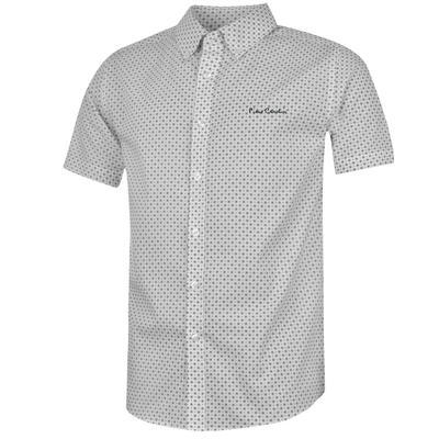 Košile s krátkým rukávem Pierre Cardin, Wht/Navy Dot | S - 2
